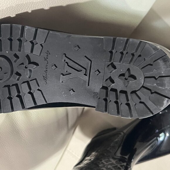 Louis Vuitton Black Monogram Rain Boots, Size EU 38 - Picture 6 of 9